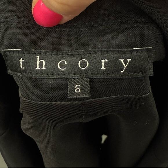 Theory Wool Slim Fit Good Wool Single Button Blazer Black Single Vent Size 6 - Picture 10 of 12